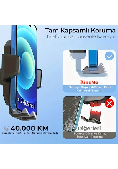 Kingma 360 Dönebilen Vakumlu Torpido Ve Cam İçin Araç Içi Telefon Tutucu -