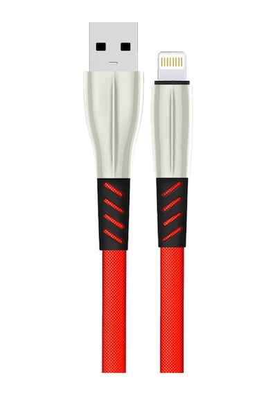 S89 Metal Uçlu Lightning Kablo İphone Uyumlu 1m 2.4a - Kırmızı