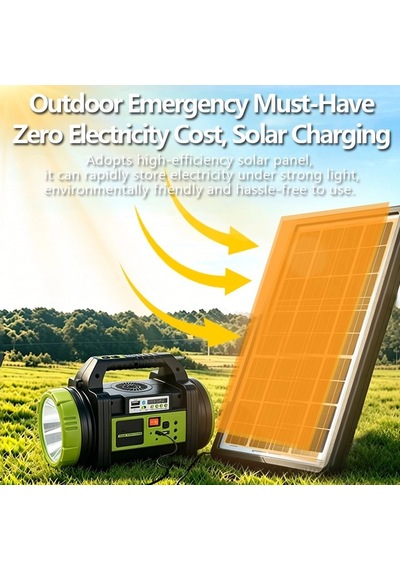 Ws-5683 30w Şarjlı Solar Ev Aydınlatma Seti Radyo Fan Powerbank Spot Fener Stantart