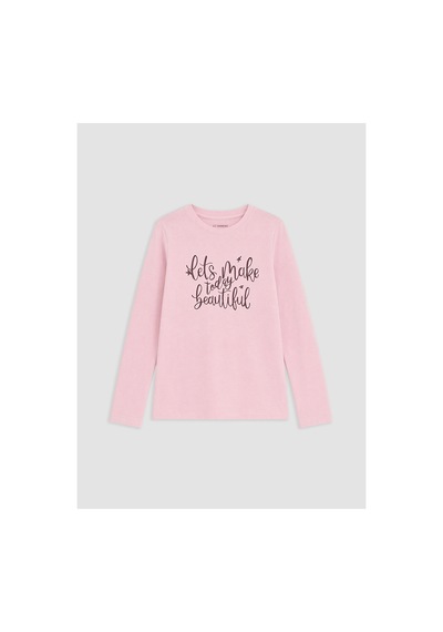 Lc Waikiki Alıta Cıty Farkıyla Pembe Oval Yaka Kız Çocuk Tişört Pembe - 930967995 Pembe