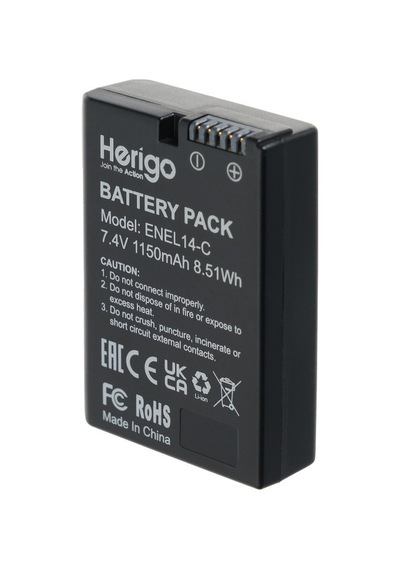 Herigo En-el14-c 1150mah Type-c Şarjlı Batarya En-el14 Uyumlu