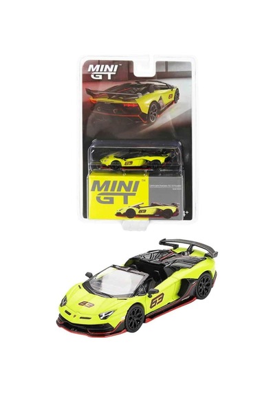 Mini Gt 887 Lamborghini Aventador Svj 63 Roadster Verde Shock Diecast 1/64 Model Araba