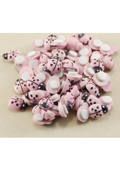 Pembe Yapışkanlı Uğur Böceği 100'lü Paket Pembe