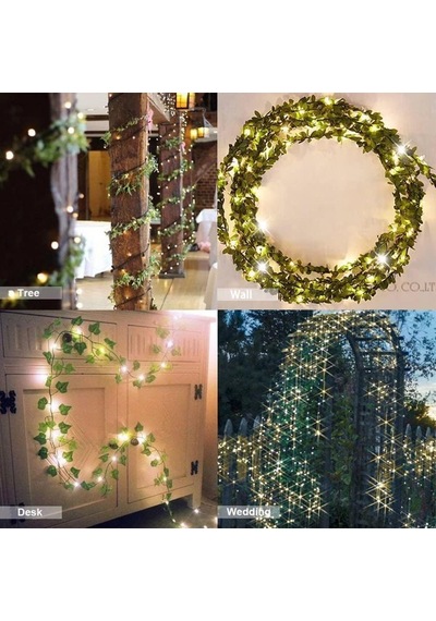 Light Home Led Sarmaşık Işık 30 Led 3 Metre Yapay Yeşil Vine, Günışığı Dekoratif Aydınlatma, Ev Oda Part Diğer