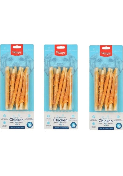 Wanpy Deri Üzerine Tavuk Sargılı Düğümlü Köpek Kemiği 3 x 85 G