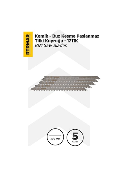 Rh17670 Kemik - Buz Kesme Paslanmaz Tilki Kuyruğu - 1211k Model 300 Mm - 5 Adet