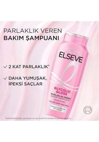 Elseve L'oreal Paris Elseve Glycolic Gloss Parlaklık Veren Bakım Şampuanı 300 Ml