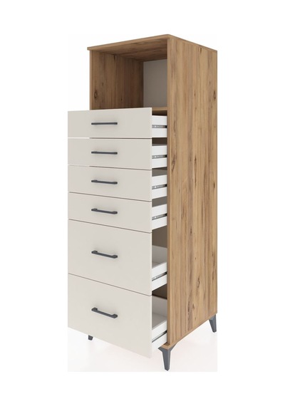 Kronos Dolap Tek Raflı 6 Çekmeceli 60x59x182 Çam-aytaşı Çam