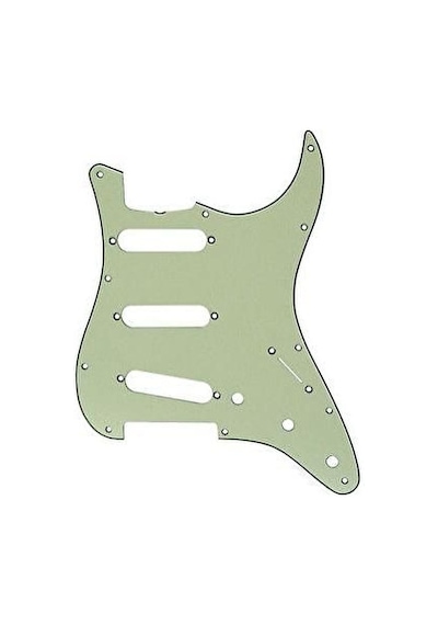 Fender Pickguard Stratocaster S/s/s 11-hole Mount Mint Green Mg/b/mg 3-ply Pickguard