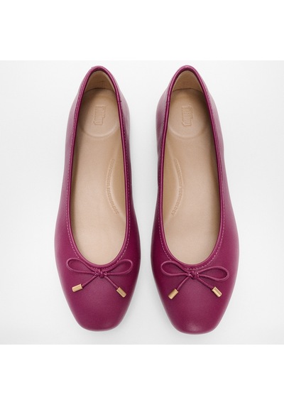 288 Ruby Babet Kadın Hx8-288/a69/b41 Fitflop Delıcato Bow Soft Leather Ballet Flats 288 Ruby
