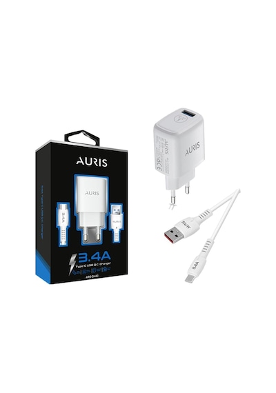 Auris Ch40 Type-c Hızlı Şarj Seti 3.4a Samsung Uyumlu Huawei Xiaomi Birçok Telefona Uyan Şarj Aleti