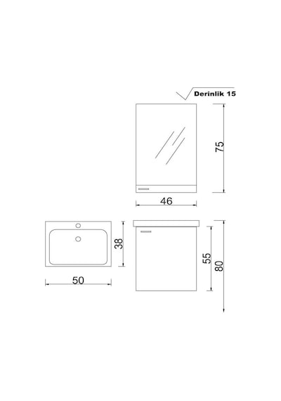 Denko Terra 50 Cm Sakramento Mdf Banyo Dolabı Takımı Çok Renkli Denko Terra 50 Cm Sakramento Mdf Banyo Dolabı Takımı Çok Renkli