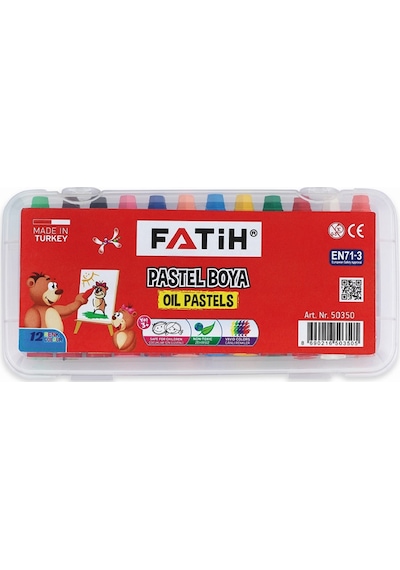 Fatih Pastel Boya 12 Renk King Size Çantalı Çok Renkli