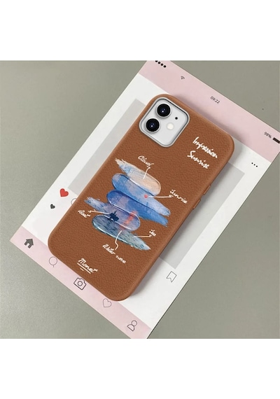 İphone 11 Uyumlu Kahverengi Dokulu Silikon Kamerayı Korur Şok Emici Kılıf 2