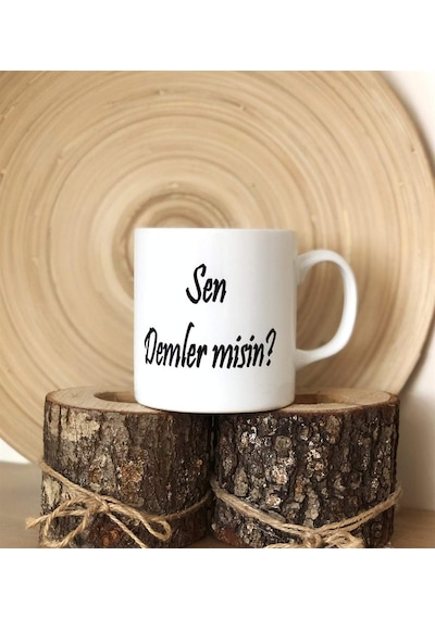 Çiftlere Özel Ömür Boyu Çayımı Sen Demler Misin Tasarılı 2'li Kupa Bardak Beyaz - Çok Renkli