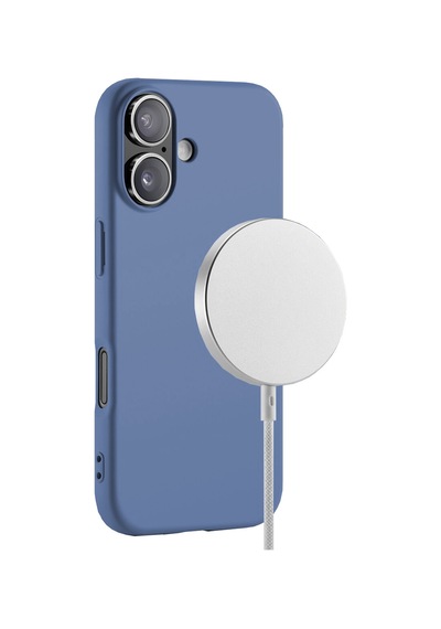 Buff Apple Uyumlu iPhone 17 Magsafe Rubber Fit Silikon Kılıf Mavi