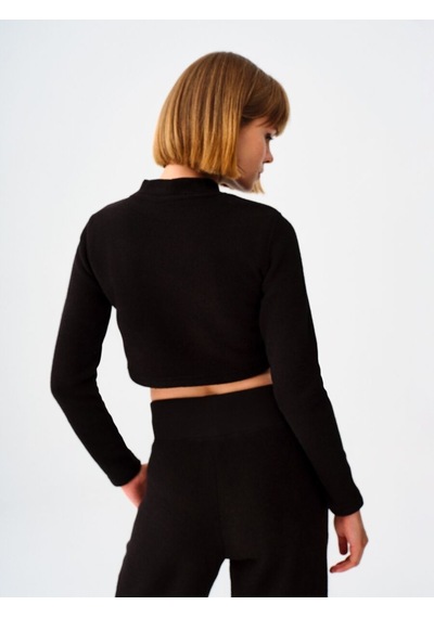 LOFT Crop Kadın Bluz U.kol Lf2038227 Q1.v1 Siyah