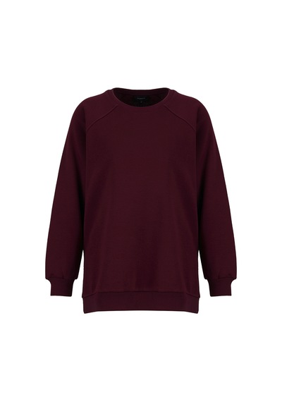 Fabrika Bordo Kadın Bisiklet Yaka Sweatshirt Falu-y