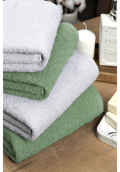 4 Lü Banyo Havlusu Takımı Soft Büyük Havlulu Pamuklu Havlu Seti 90x150 Cm Beyaz 001