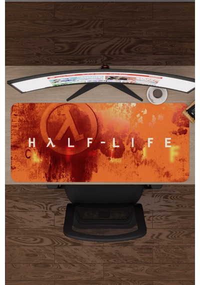 Half Life Kaymaz Dikişli Kauçuk Oyuncu Mousepad V5 - 90x40 Xxl Gaming Mouse Pad Fare Altlığı