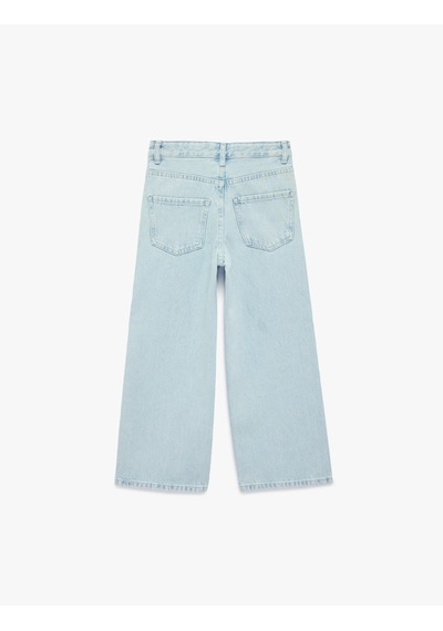 Koton Pamuklu Kalpli Taş Detaylı Geniş Paça Denim Pantolon Lıght Indıgo 6skg40085ad Açık Mavi Koton Pamuklu Kalpli Taş Detaylı Geniş Paça Denim Pantolon Lıght Indıgo 6skg40085ad Açık Mavi
