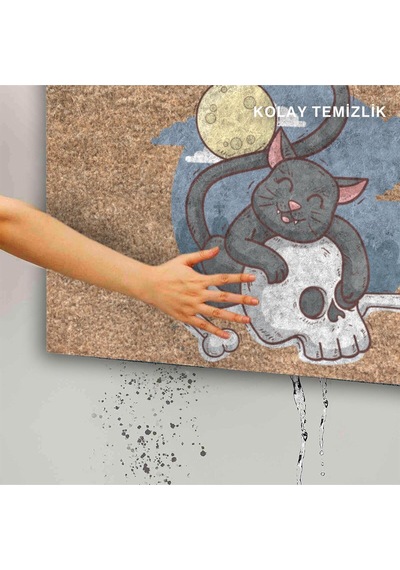 Dekoratif Kapı Önü Paspası - Kaymaz Taban 223 Çok Renkli