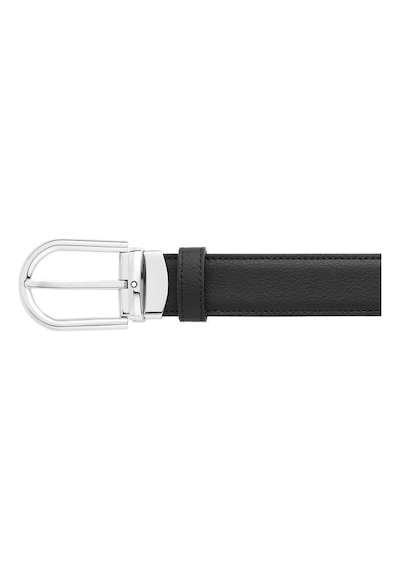 Mont Blanc Montblanc At Nalı Parlak Paladyum Finish Pin Tokalı Kemer 128756 Siyah