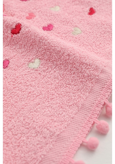 Yoncagül Ponponlu 2li El Yüz Havlusu 50x90 - Pembe