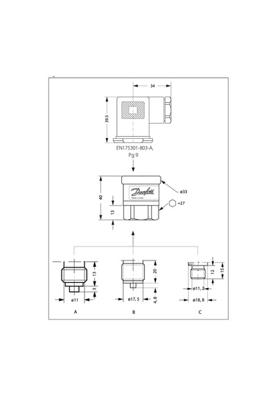 Danfoss 060g6102 Mbs1700 0-16 Bar Basınç Transmitteri