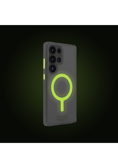 Galaxy S25 Ultra Kılıf Magsafe Uyumlu Şeffaf Fosforlu Skinarma Saido Nightglow Kapak Şeffaf