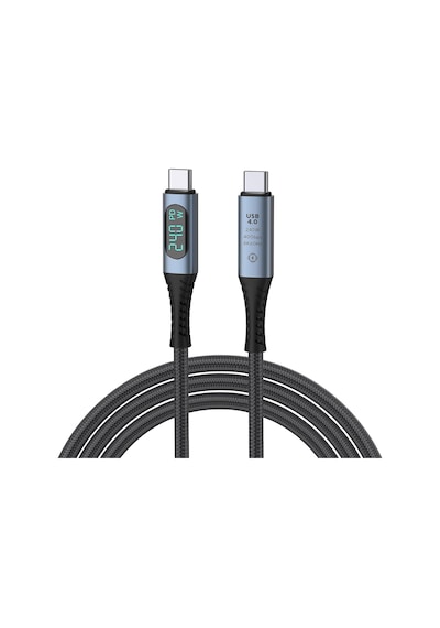 Led Ekranlı 240w Usb C - Usb C Hızlı Şarj Kablosu, 48v/5a Usb-c Pd 3.1, Naylon Örgülü Tip C Erkek - Erkek Kablo Kablosu, Macbook Pro/air/ipad/google/hp/lenovo/samsung İçin Dizüstü Veri Kablosu