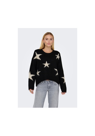Only Onlazu Ls Star O-neck Knt Siyah