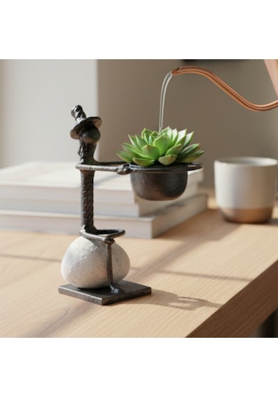 Dekoratif Metal Figür Sukulent Saksı Tutucu SPH009