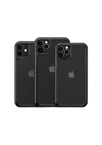 Apple Uyumlu iPhone 11 Pro Max Kılıf Zore Inoks Fiber Yüzey Tasarım Kılıf Siyah