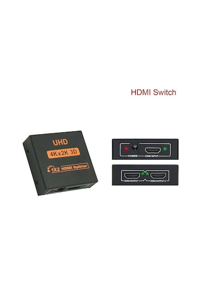 2 Port Hdmi Çoklayıcı 4K Çoğaltıcı Splitter Switch 2160P 1 Giriş