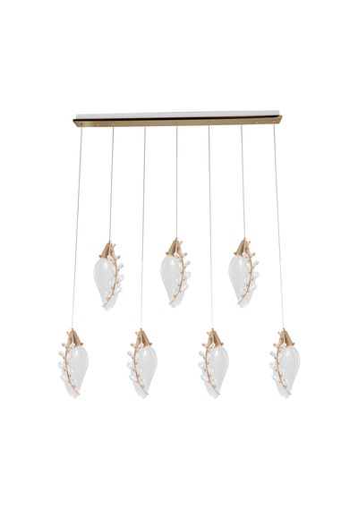 Ardea 7'li Gold Sıralı Sarkıt Salon Led Avize