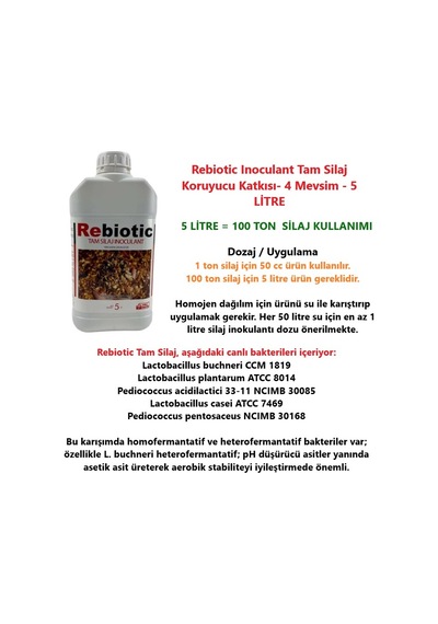 Rebiotic Inoculant Tam Silaj Koruyucu Katkısı-4 Mevsim - 5 Litre