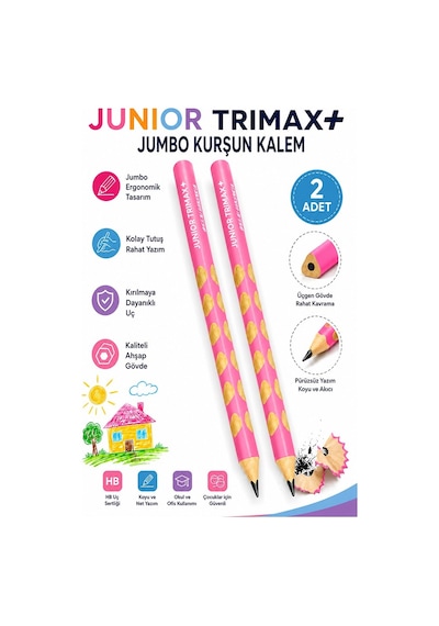Pembe Jumbo Kurşun Kalem Oluklu 2 Adet Alpino Trimax Üçgen Oluklu Kalın Kalem Pastel Renkler Kolay Tutuş Ve Kullanım Çok Renkli Pembe Jumbo Kurşun Kalem Oluklu 2 Adet Alpino Trimax Üçgen Oluklu Kalın Kalem Pastel Renkler Kolay Tutuş Ve Kullanım Çok Renkli