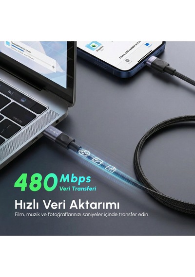 Ven-dens Vd-dcm04 Premium Lightning Hızlı Şarj Kablosu 27w - 3 Metre
