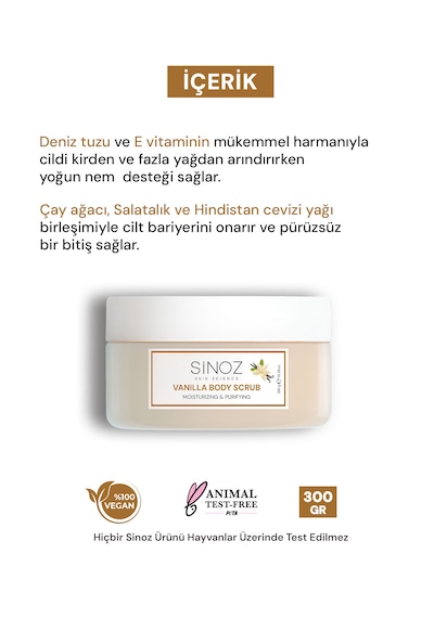 Sinoz Vanilya Arındırıcı Ve Nemlendirici Vücut Peelingi 300 G