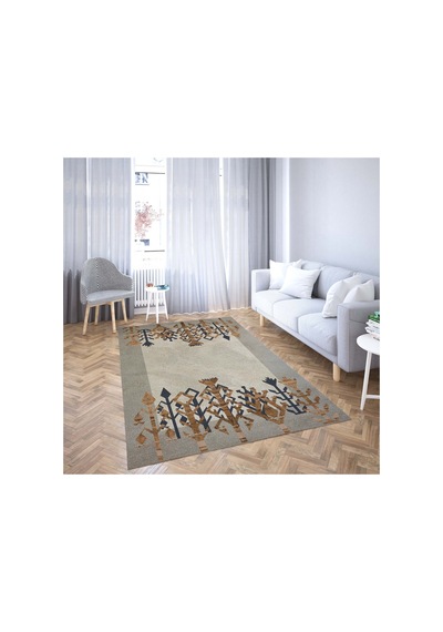 Vicenza Makinede Yıkanabilir Kaymaz Taban Dekoratif Modern Mutfak Yolluk Koridor Ve Salon Halısı Ekru