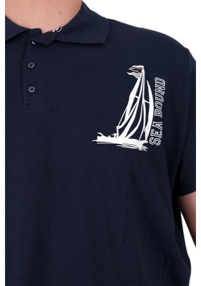 Mode Xl Büyük Beden Erkek T-shirt Polo Sea Bound U25303 Indigo İndigo