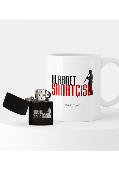 Bk Gift Kişiye Özel Klarnet Sanatçısı Temalı Çakmak Ve Kupa Seti - 1