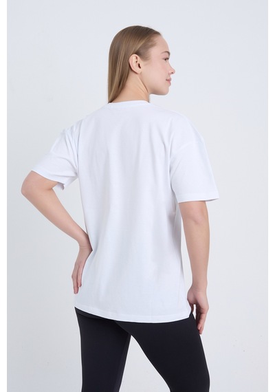 Velvoria Unisex Oversize Beyaz Tokyo Desenli T-shırt