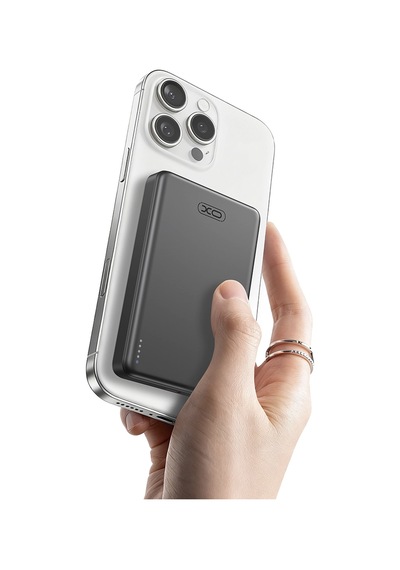 Pr296 10000 Mah 22.5w Magsafe Uyumlu Manyetik Hızlı Şarj Metal Powerbank Gri