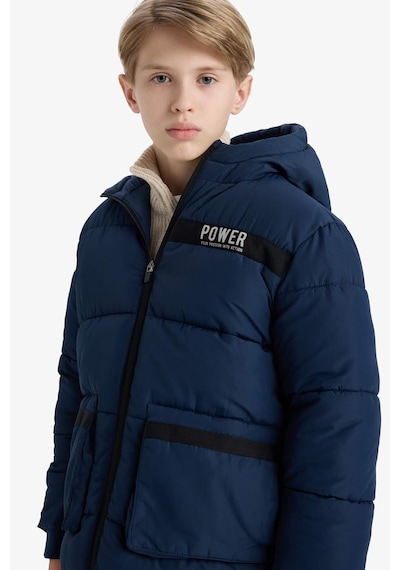 Defacto Erkek Çocuk Su İtici Kapüşonlu Polar Astarlı Parka E9374a825wnnv146 Lacivert-nv146