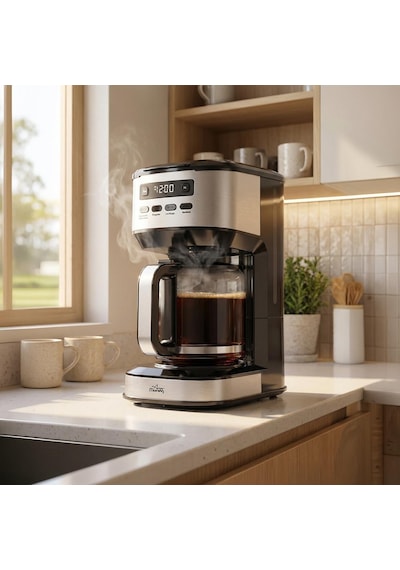 Any Morning SIN2634 Dijital Ekranlı 1.8 L Cam Hazneli Filtre Kahve Makinesi