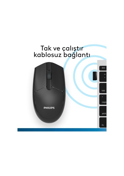 Philips SPK7337 Kablosuz 1200DPI 3 Tuşlu Optik Mouse