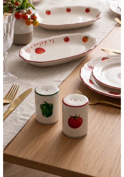 Rakle X Bengi Kurtcebe Pomodoro 2'li Tuzluk-biberlik Seti 6 Cm Çok Renkli