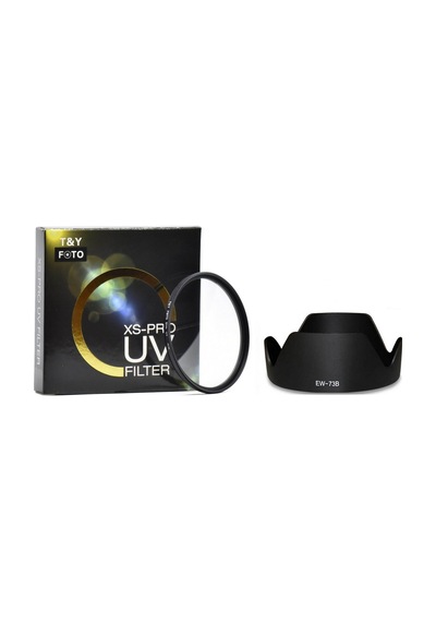 Canon 18-135mm Lens Için 67mm Xs-pro Slim Uv Filtre + Ew-73b Bayonet Parasoley